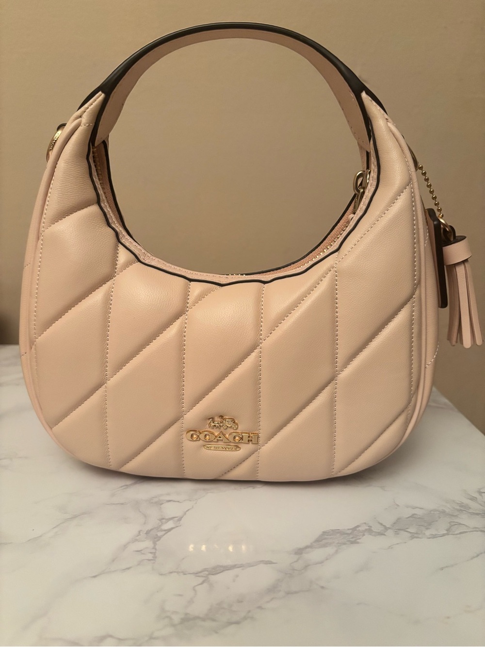 Coach Quilted Leather Carmen Bag in Blush Pink